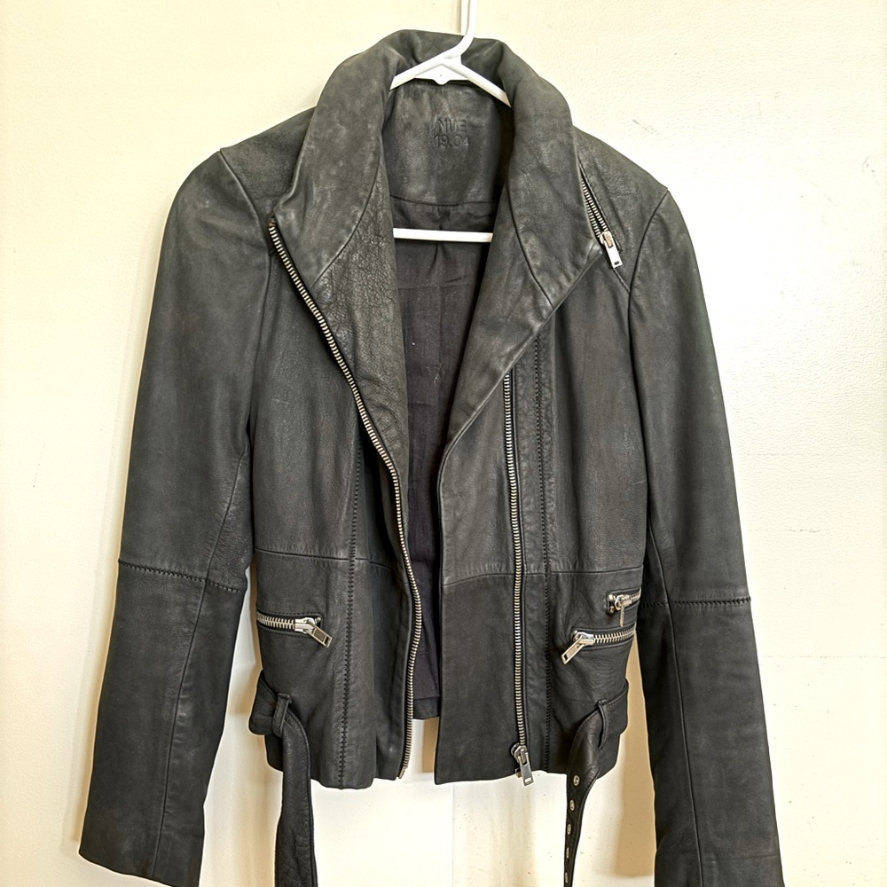 NU 19.04 Paris black leather Moto Jacket